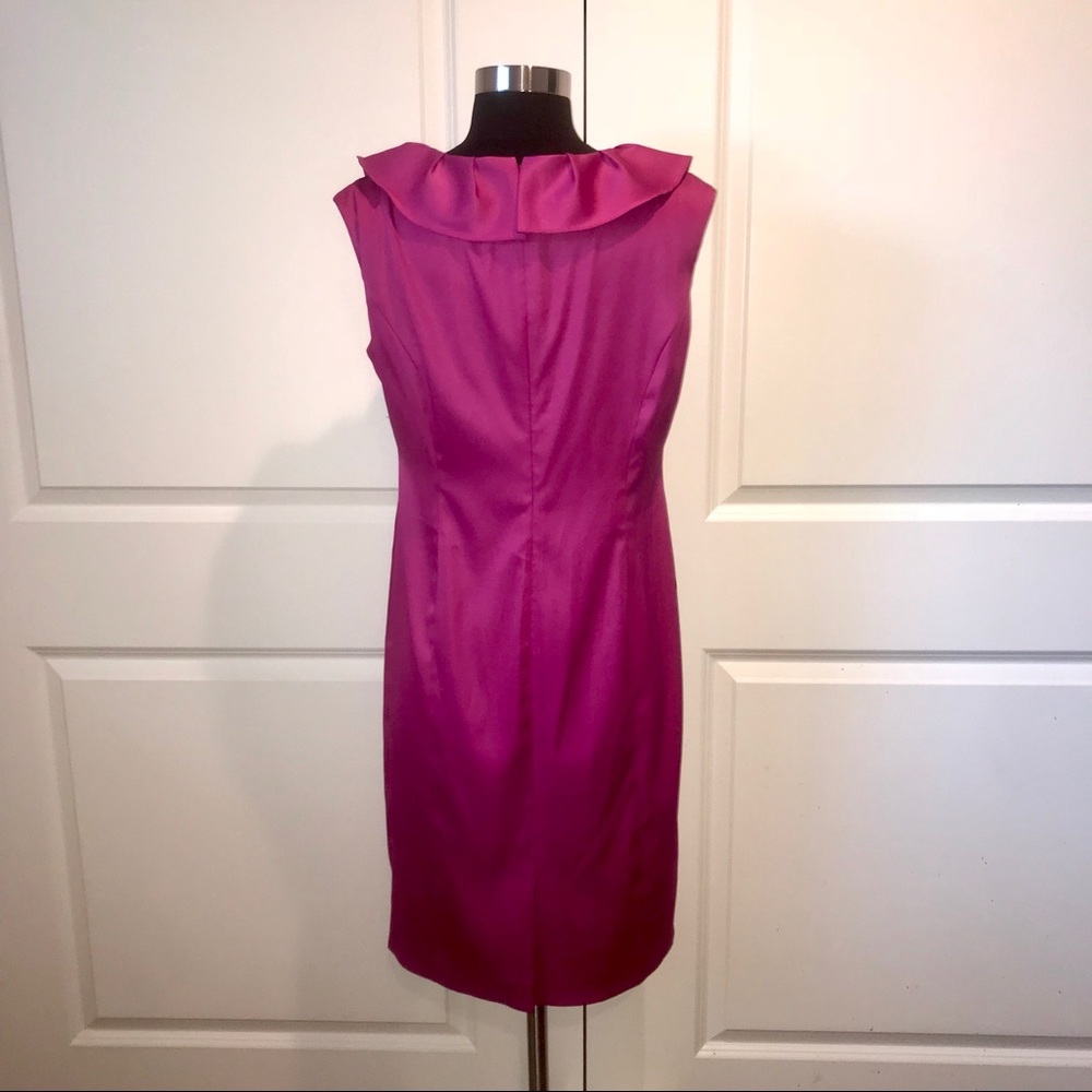 Evan Picone Silk Ruffle Midi-Dress - Picture 5 of 7